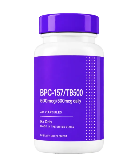 BPC-157/TB-500 capsule bottle, BF Labs product photo